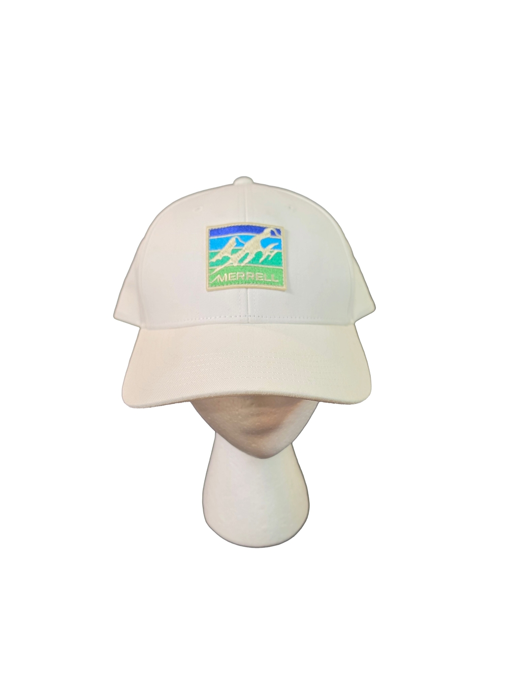 Merrell Logo Patch Baseball Cap Hat White Adjustable Outdoor Hiking Camping